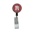 Carolines Treasures Letter R Football Cardinal and White Retractable Badge Reel CJ1082-RBR